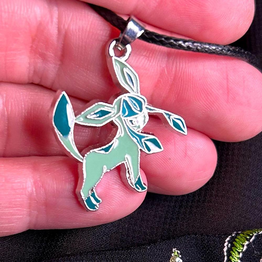 Super cute Glaceon pendant on cord choker.